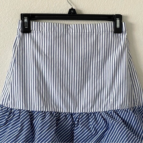 J. Crew Pull on Striped Ruffled Mini Skirt SZ 0 - Picture 3 of 14